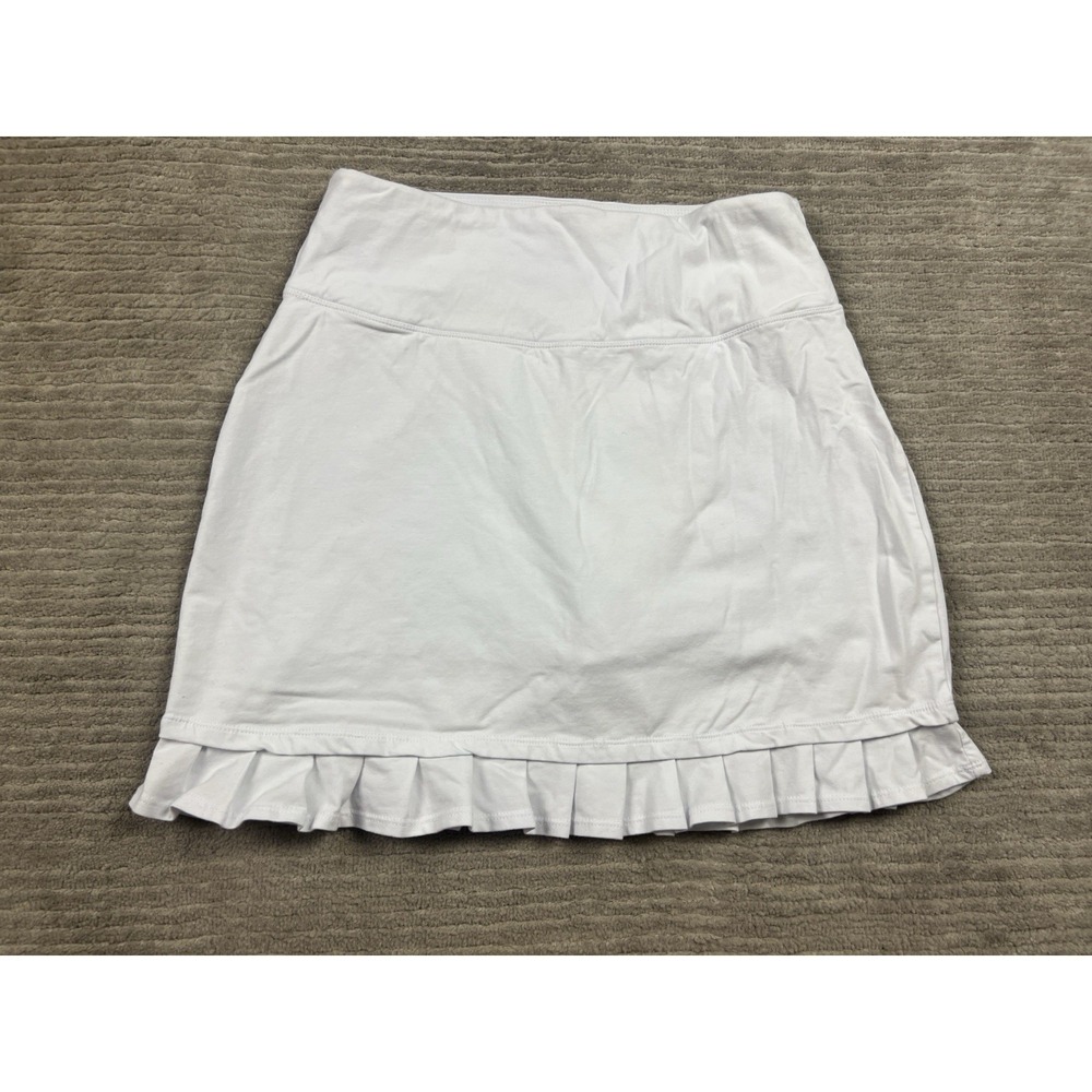 Slender Shapes Skorts Womens Medium White Athletic Ruffle Hem Pull On Y2K 90s